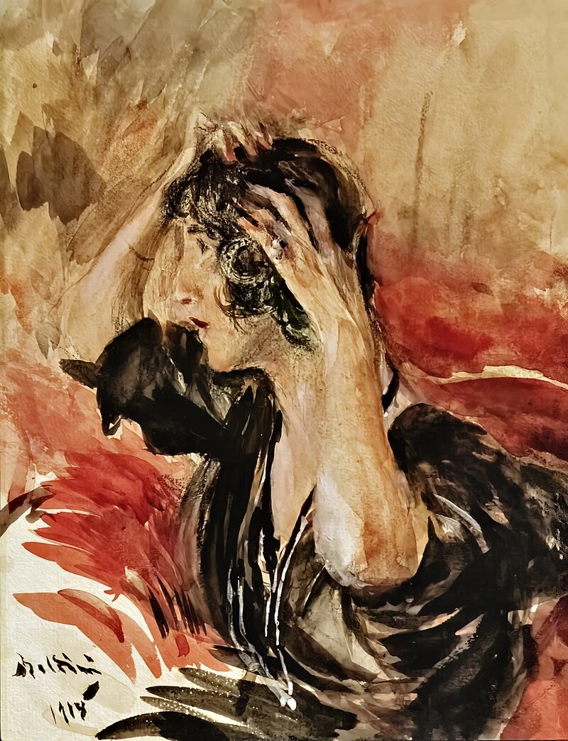 Ragazza che si specchia, 1918